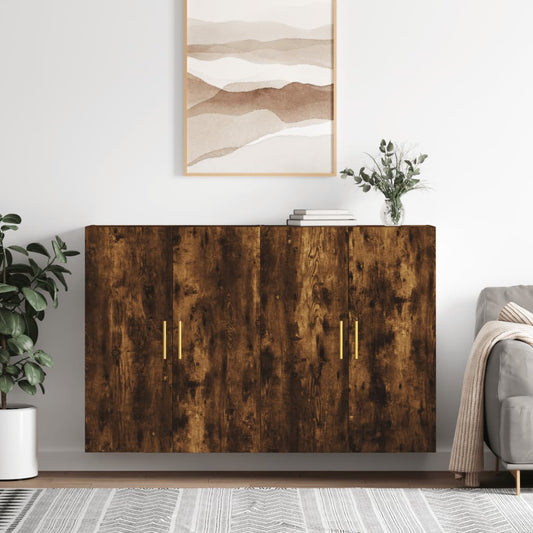 Hangkasten 2 st 69,5x34x90 cm gerookt eikenkleurig is nu te koop bij PeponiXL, paradijselijk wonen!