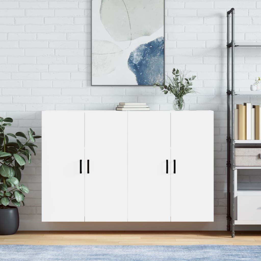 Hangkasten 2 st 69,5x34x90 cm wit is nu te koop bij PeponiXL, paradijselijk wonen!