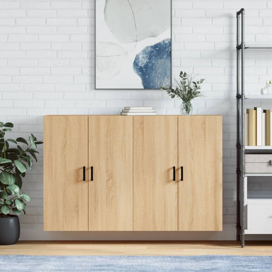 Hangkasten 2 st 69,5x34x90 cm sonoma eikenkleurig is nu te koop bij PeponiXL, paradijselijk wonen!