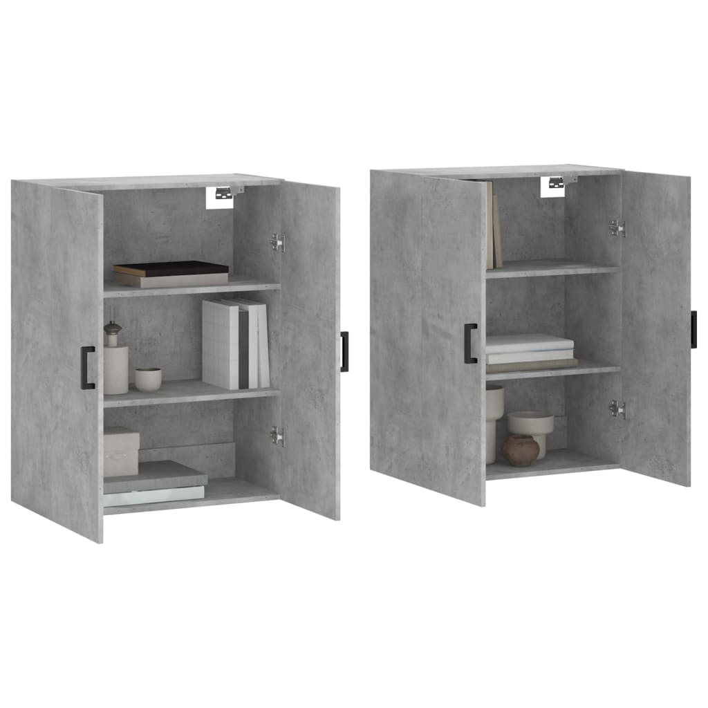Hangkasten 2 st 69,5x34x90 cm betongrijs is nu te koop bij PeponiXL, paradijselijk wonen!