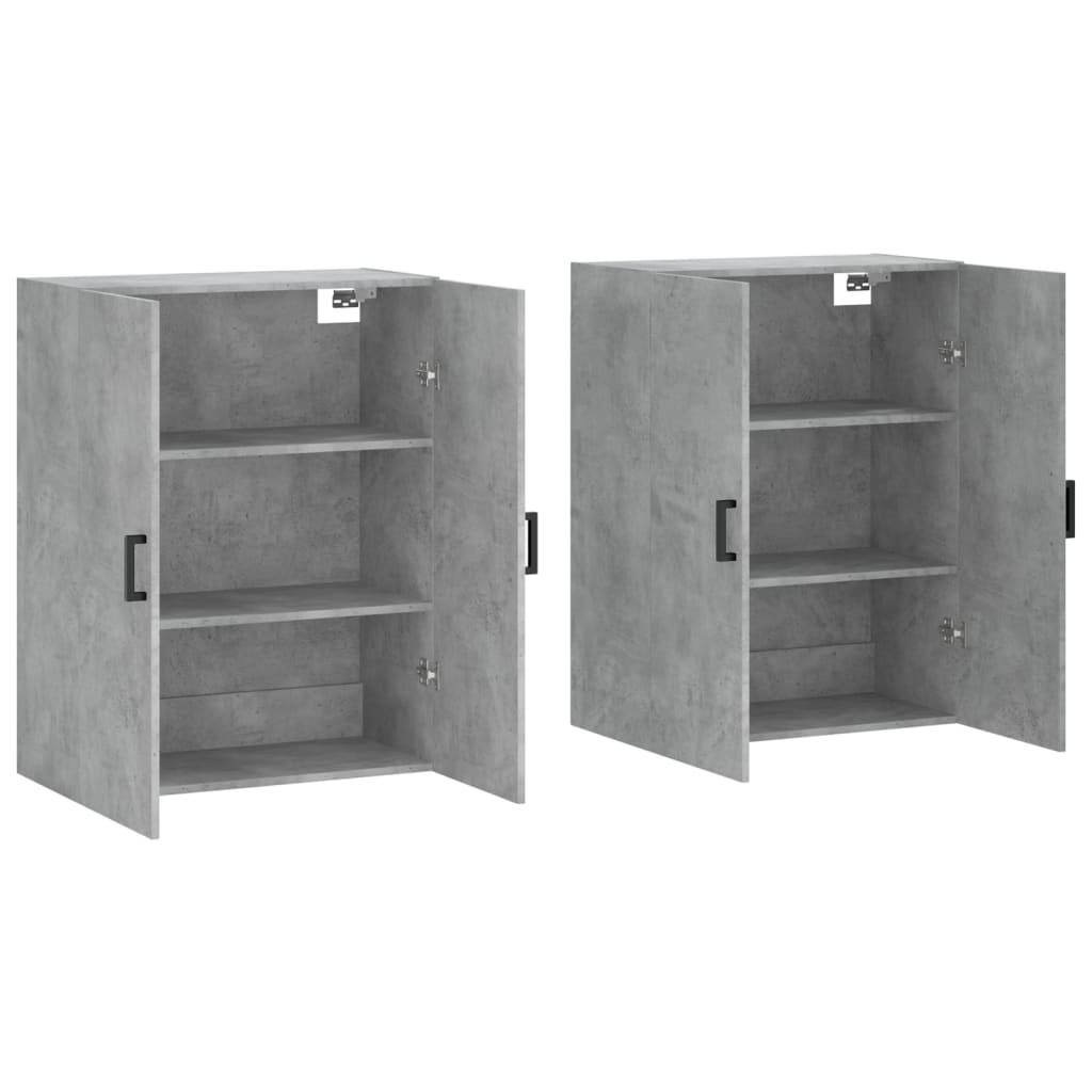 Hangkasten 2 st 69,5x34x90 cm betongrijs is nu te koop bij PeponiXL, paradijselijk wonen!