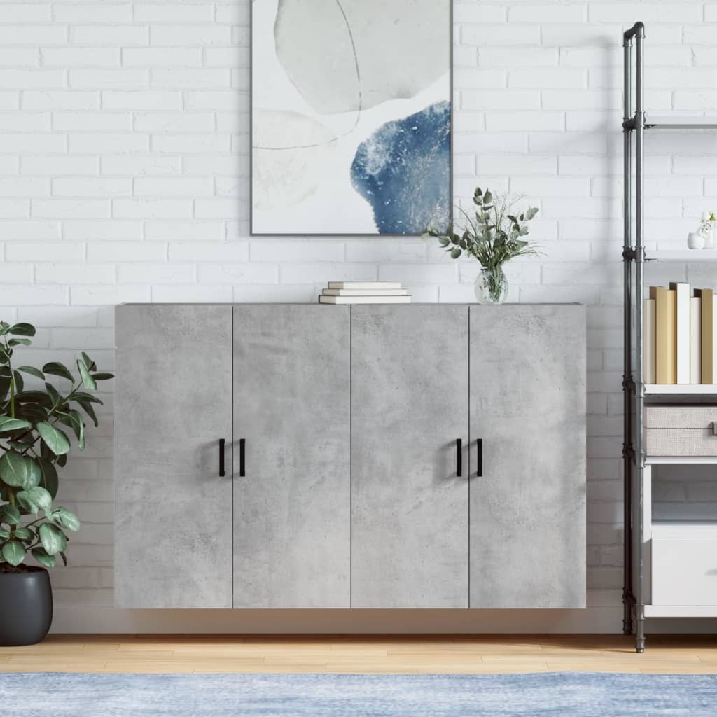 Hangkasten 2 st 69,5x34x90 cm betongrijs is nu te koop bij PeponiXL, paradijselijk wonen!