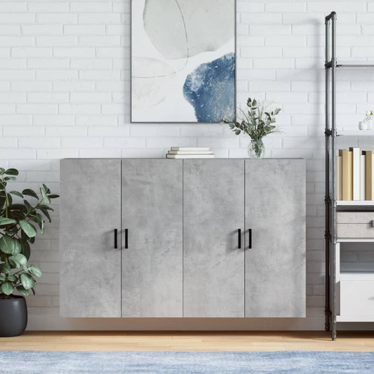 Hangkasten 2 st 69,5x34x90 cm betongrijs is nu te koop bij PeponiXL, paradijselijk wonen!