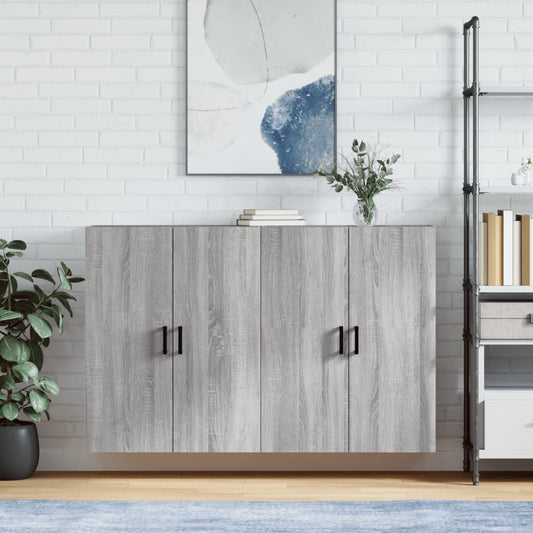 Hangkasten 2 st 69,5x34x90 cm grijs sonoma eikenkleurig is nu te koop bij PeponiXL, paradijselijk wonen!