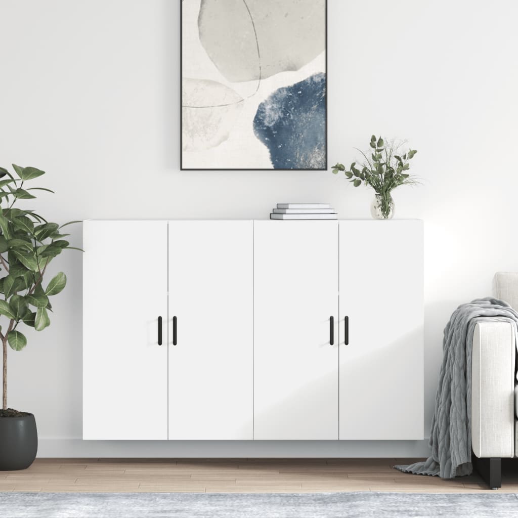 Hangkasten 2 st 69,5x34x90 cm wit is nu te koop bij PeponiXL, paradijselijk wonen!