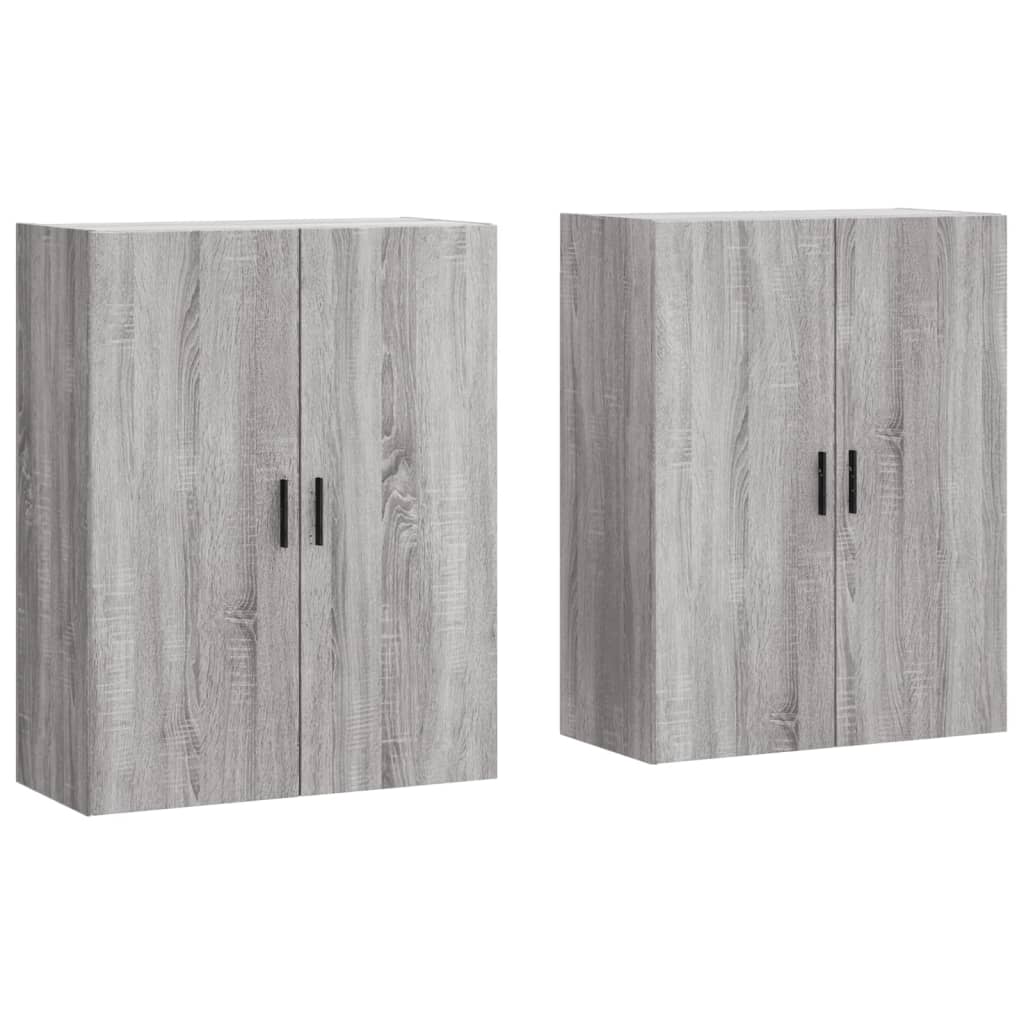 Hangkasten 2 st 69,5x34x90 cm grijs sonoma eikenkleurig is nu te koop bij PeponiXL, paradijselijk wonen!