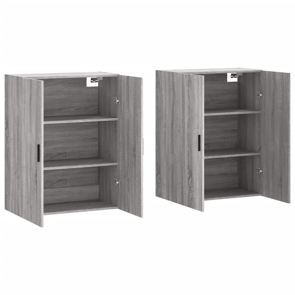 Hangkasten 2 st 69,5x34x90 cm grijs sonoma eikenkleurig is nu te koop bij PeponiXL, paradijselijk wonen!