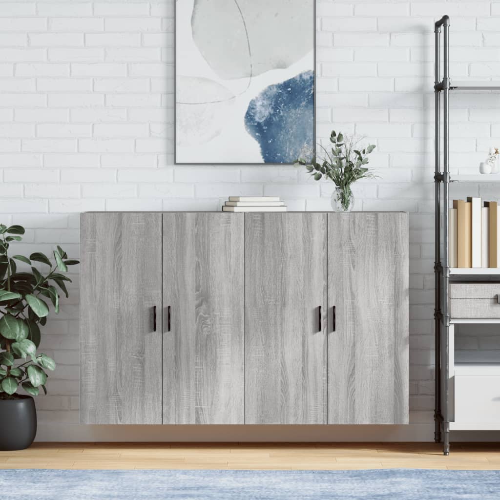 Hangkasten 2 st 69,5x34x90 cm grijs sonoma eikenkleurig is nu te koop bij PeponiXL, paradijselijk wonen!