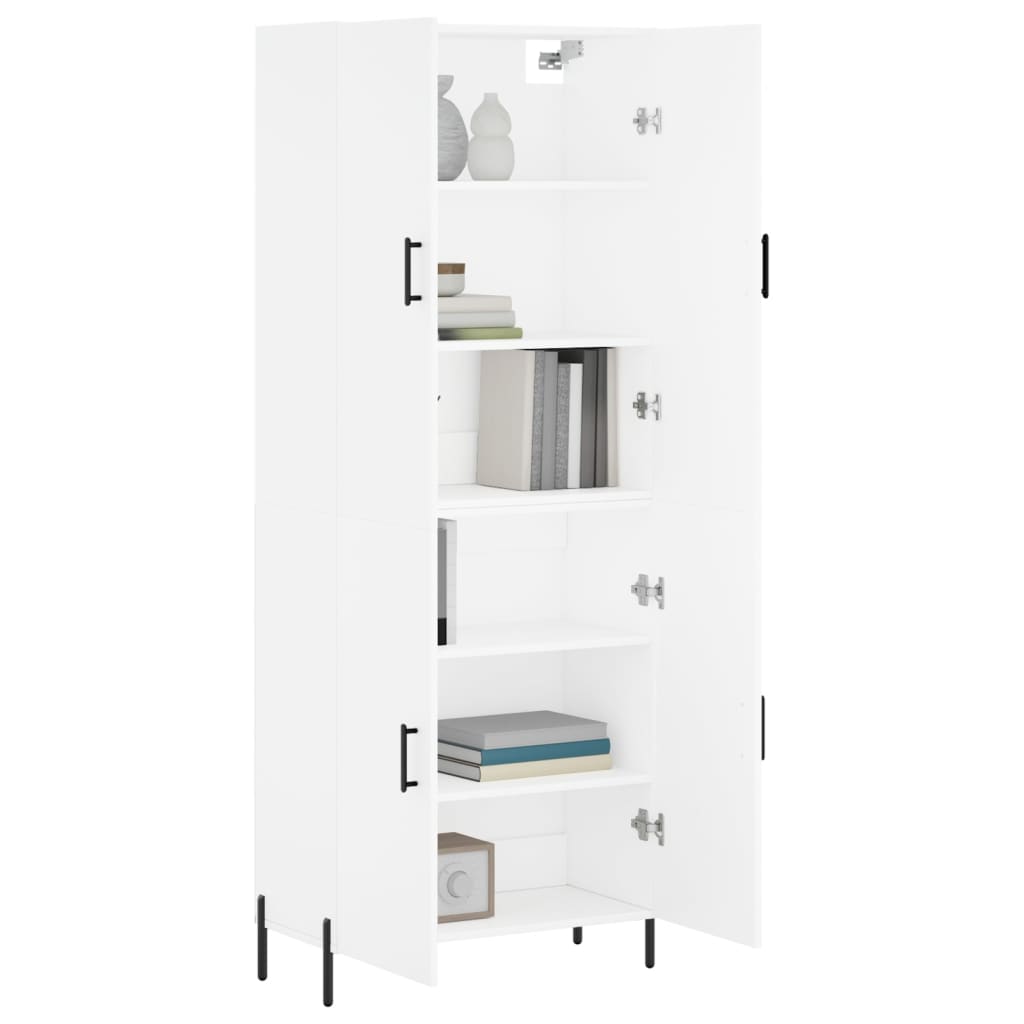 Hoge kast 69,5x34x180 cm bewerkt hout wit is nu te koop bij PeponiXL, paradijselijk wonen!