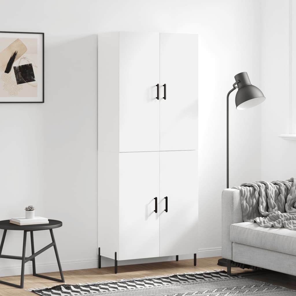 Hoge kast 69,5x34x180 cm bewerkt hout wit is nu te koop bij PeponiXL, paradijselijk wonen!