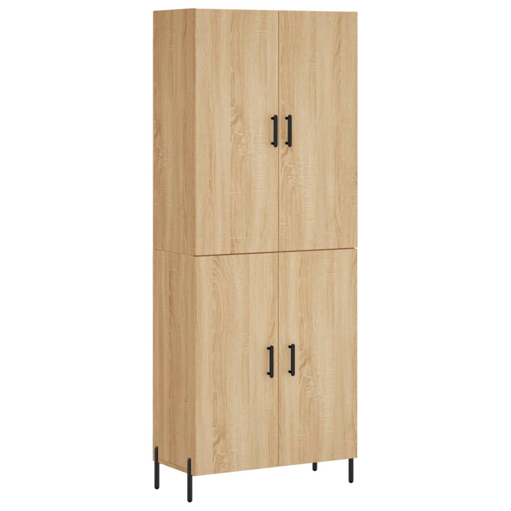 Hoge kast 69,5x34x180 cm bewerkt hout sonoma eikenkleurig is nu te koop bij PeponiXL, paradijselijk wonen!