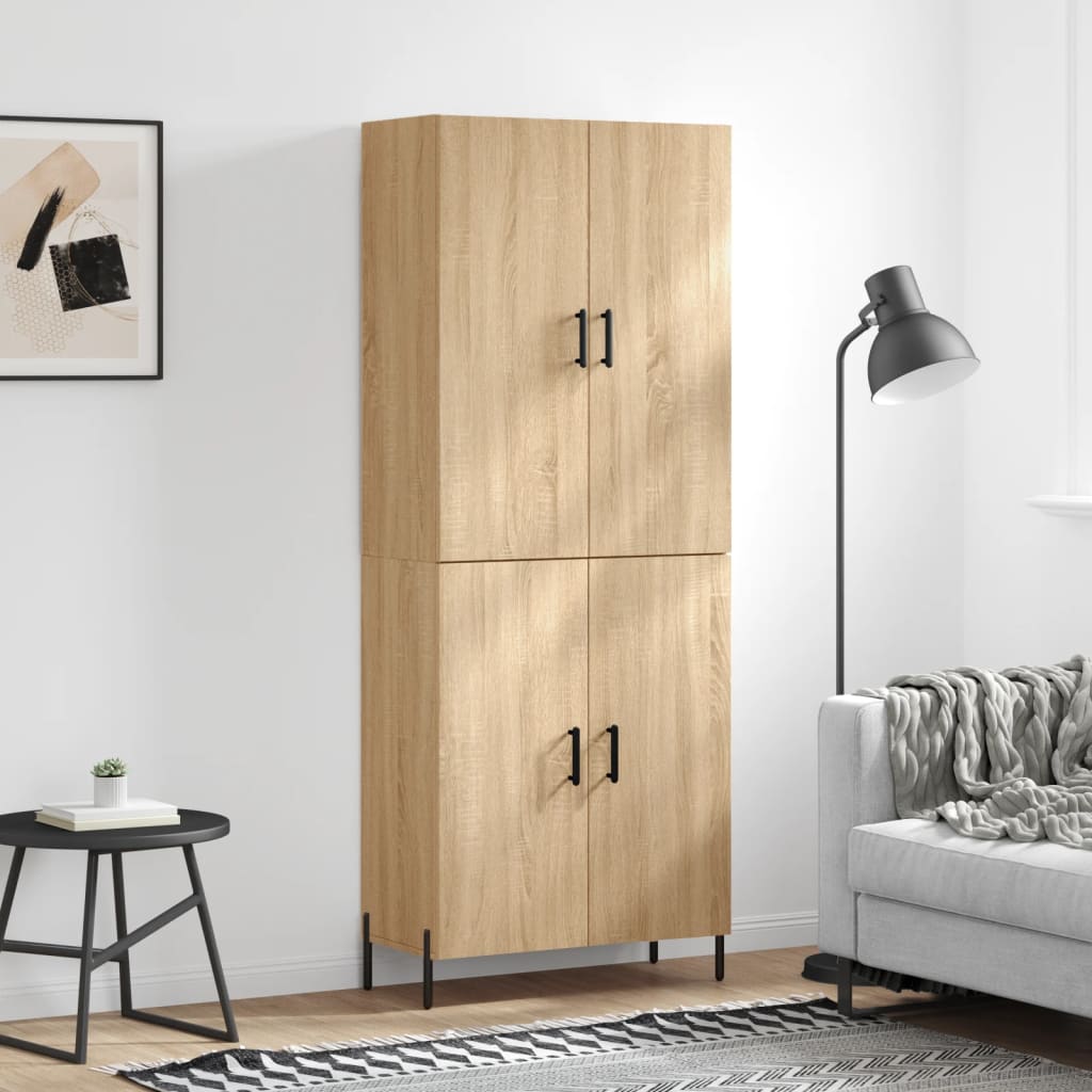 Hoge kast 69,5x34x180 cm bewerkt hout sonoma eikenkleurig is nu te koop bij PeponiXL, paradijselijk wonen!