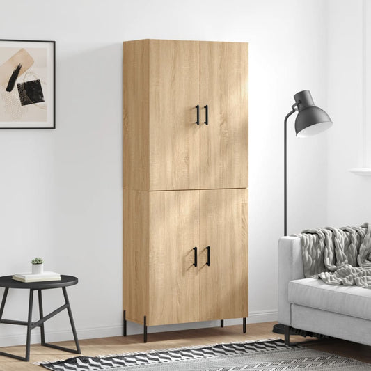 Hoge kast 69,5x34x180 cm bewerkt hout sonoma eikenkleurig is nu te koop bij PeponiXL, paradijselijk wonen!