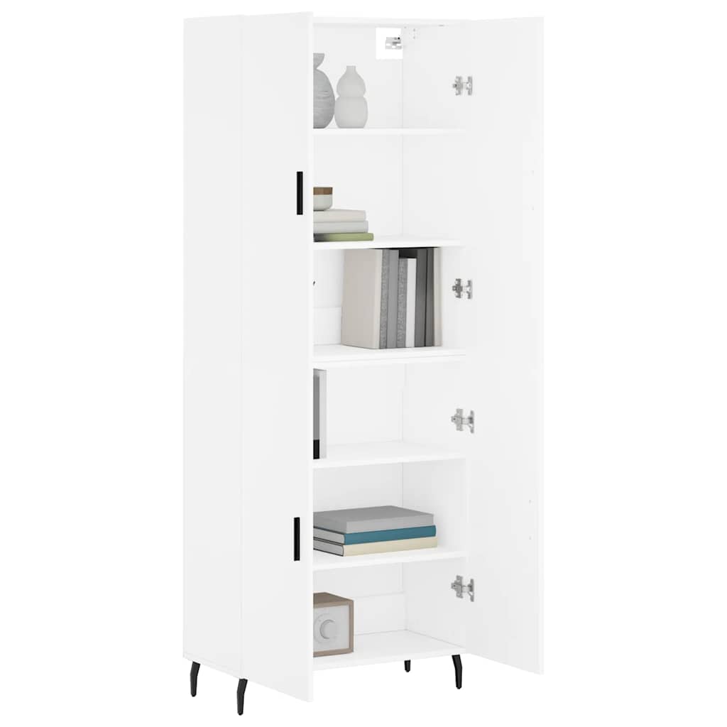Hoge kast 69,5x34x180 cm bewerkt hout wit is nu te koop bij PeponiXL, paradijselijk wonen!