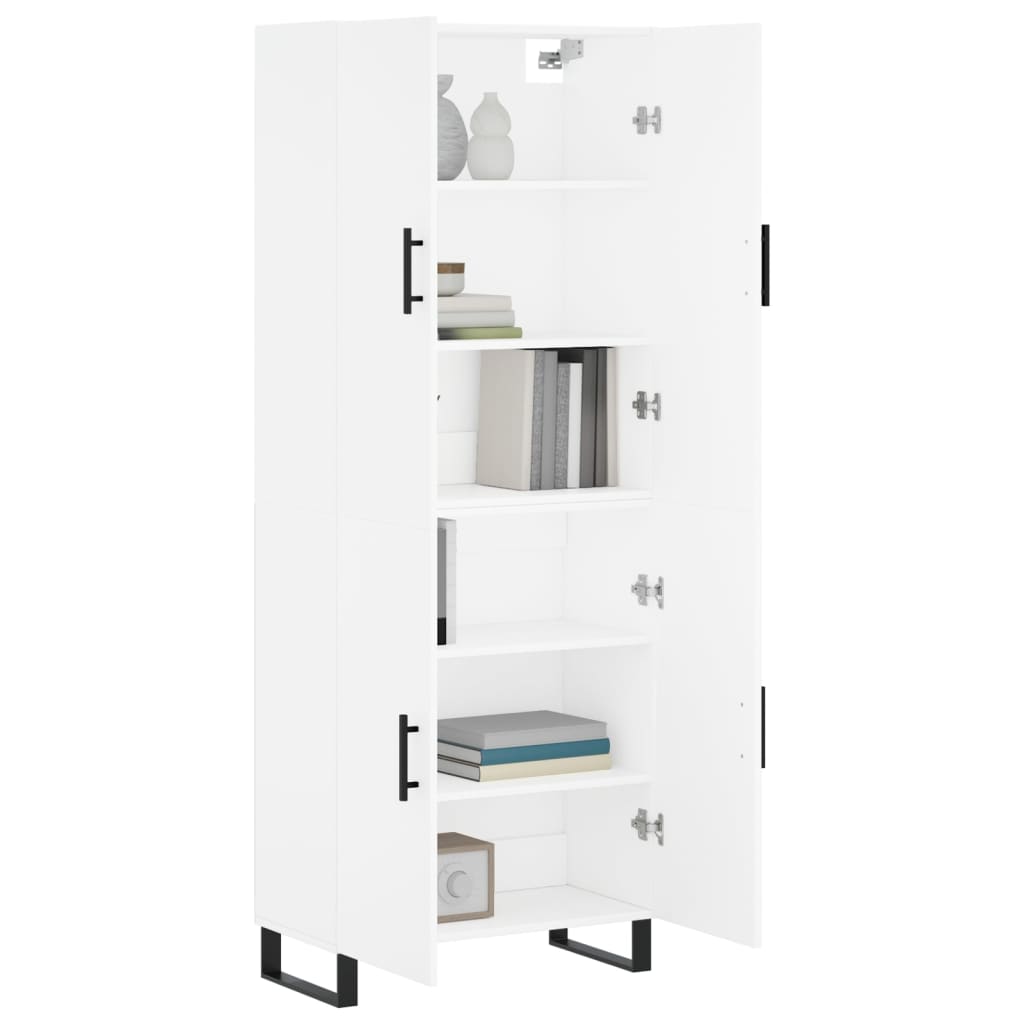 Hoge kast 69,5x34x180 cm bewerkt hout wit is nu te koop bij PeponiXL, paradijselijk wonen!