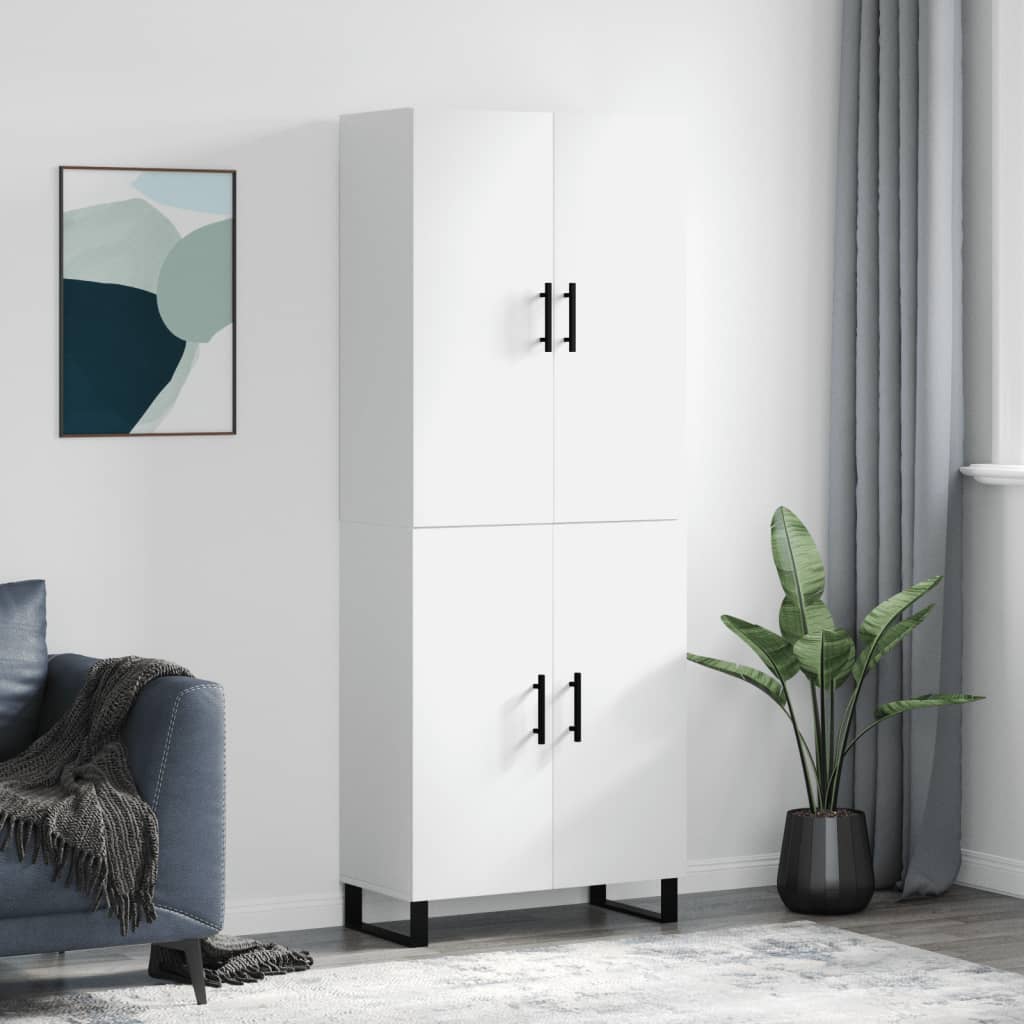 Hoge kast 69,5x34x180 cm bewerkt hout wit is nu te koop bij PeponiXL, paradijselijk wonen!