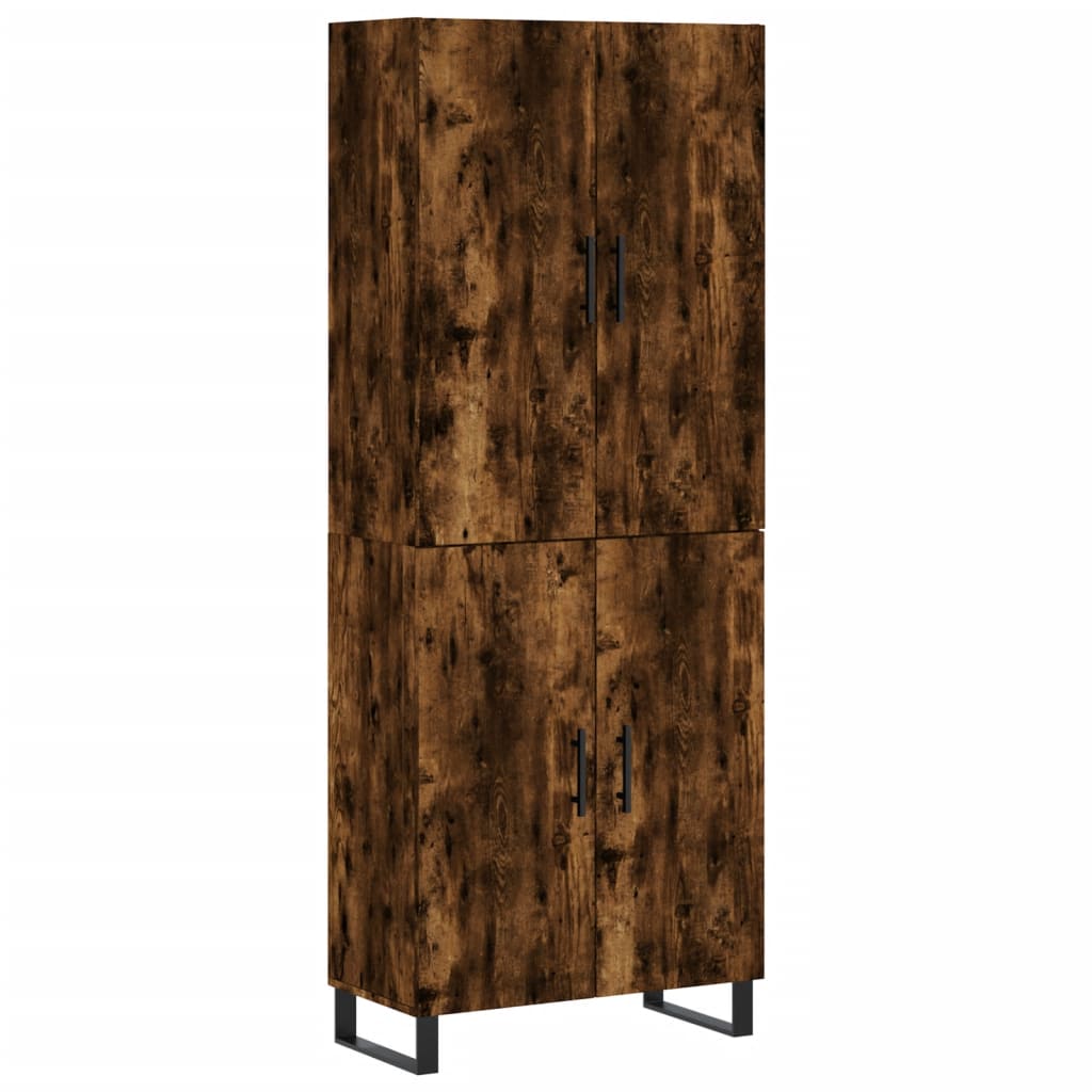 Hoge kast 69,5x34x180 cm bewerkt hout gerookt eikenkleurig is nu te koop bij PeponiXL, paradijselijk wonen!