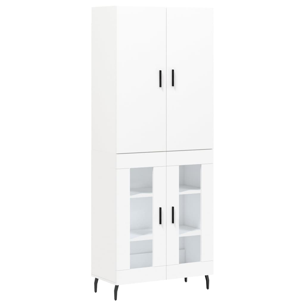 Hoge kast 69,5x34x180 cm bewerkt hout wit is nu te koop bij PeponiXL, paradijselijk wonen!