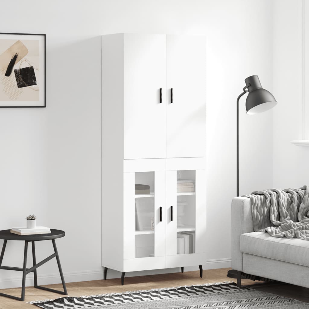 Hoge kast 69,5x34x180 cm bewerkt hout wit is nu te koop bij PeponiXL, paradijselijk wonen!