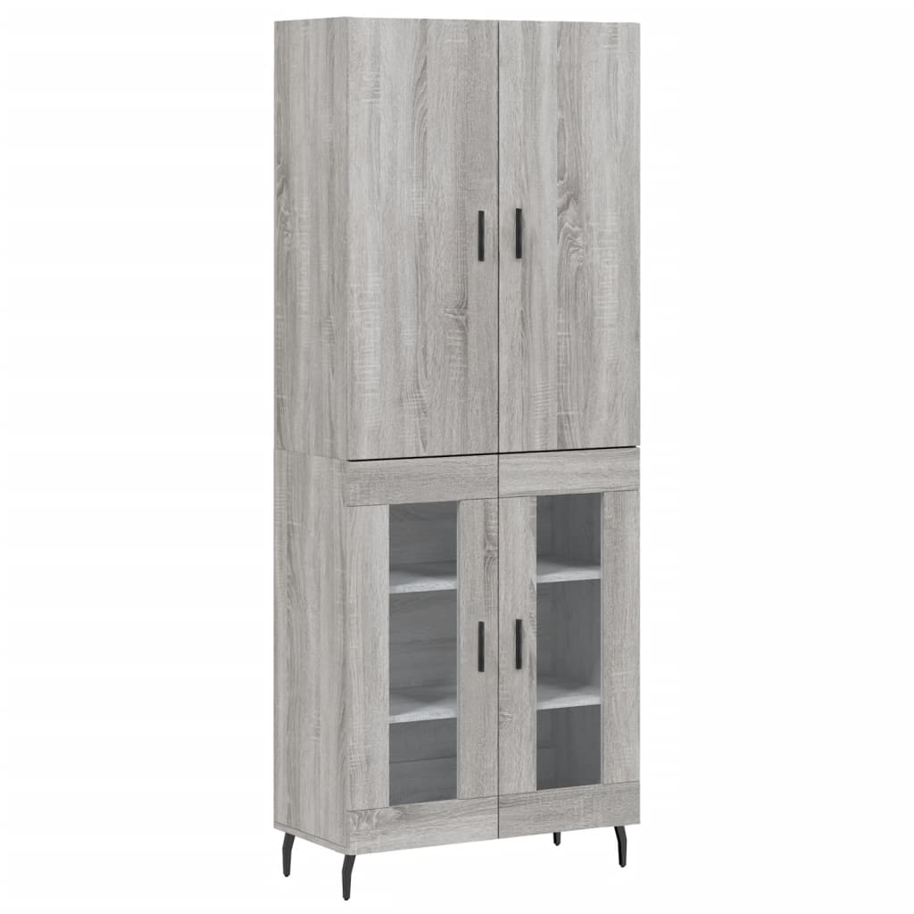 Hoge kast 69,5x34x180 cm bewerkt hout grijs sonoma eikenkleurig is nu te koop bij PeponiXL, paradijselijk wonen!