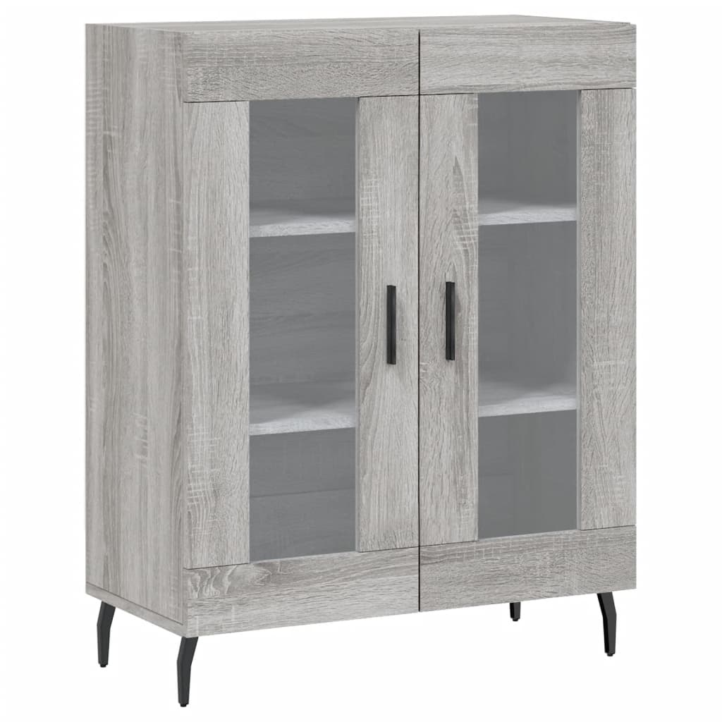 Hoge kast 69,5x34x180 cm bewerkt hout grijs sonoma eikenkleurig is nu te koop bij PeponiXL, paradijselijk wonen!