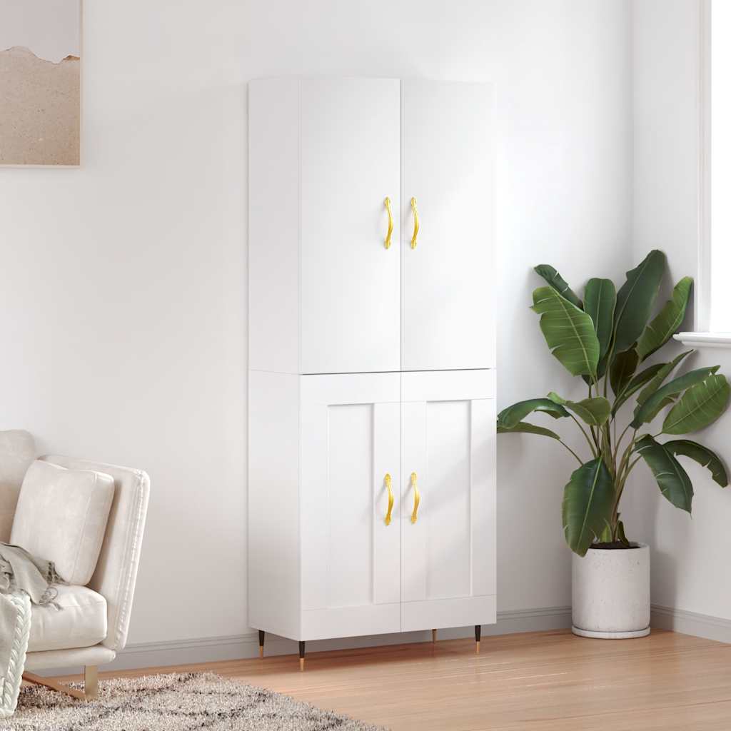Hoge kast 69,5x34x180 cm bewerkt hout wit is nu te koop bij PeponiXL, paradijselijk wonen!