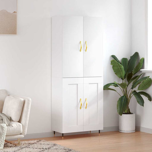 Hoge kast 69,5x34x180 cm bewerkt hout wit is nu te koop bij PeponiXL, paradijselijk wonen!