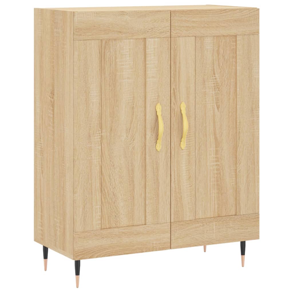 Hoge kast 69,5x34x180 cm bewerkt hout sonoma eikenkleurig is nu te koop bij PeponiXL, paradijselijk wonen!