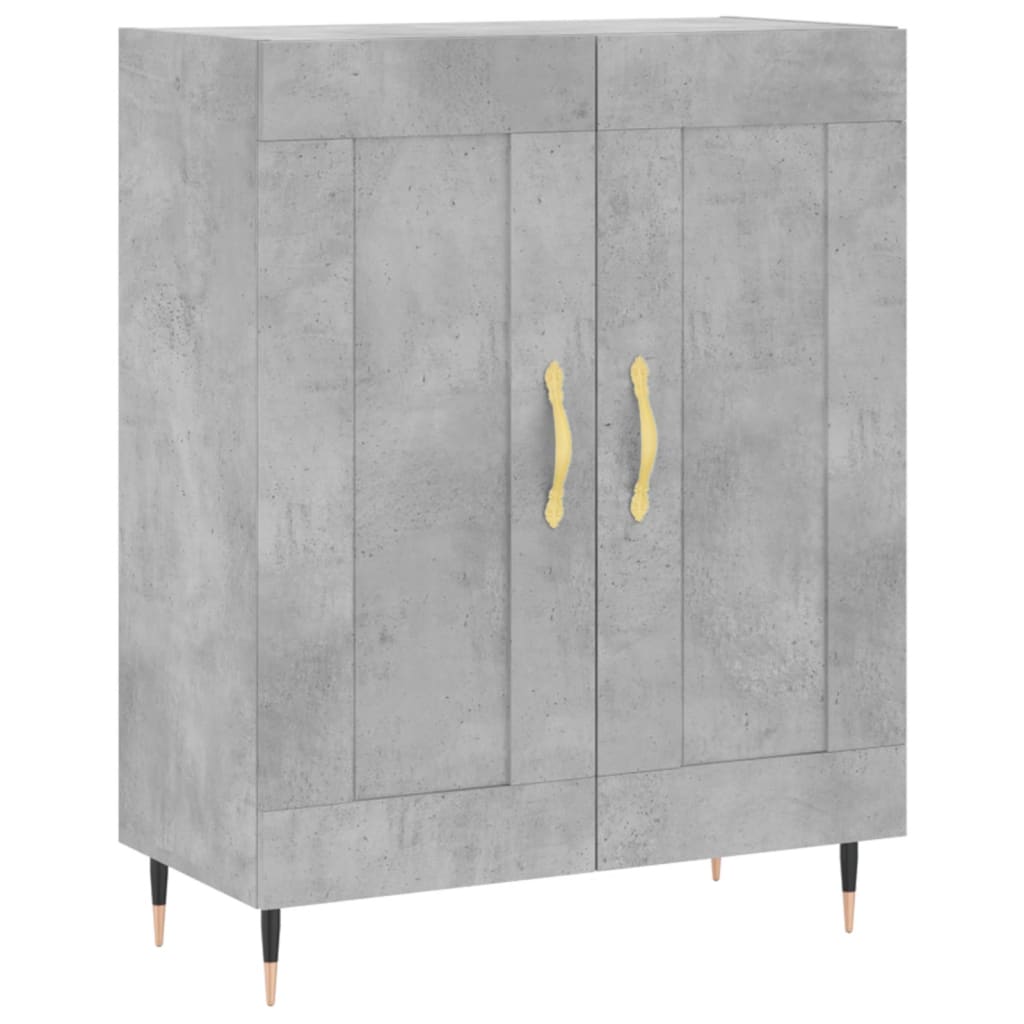 Hoge kast 69,5x34x180 cm bewerkt hout betongrijs is nu te koop bij PeponiXL, paradijselijk wonen!