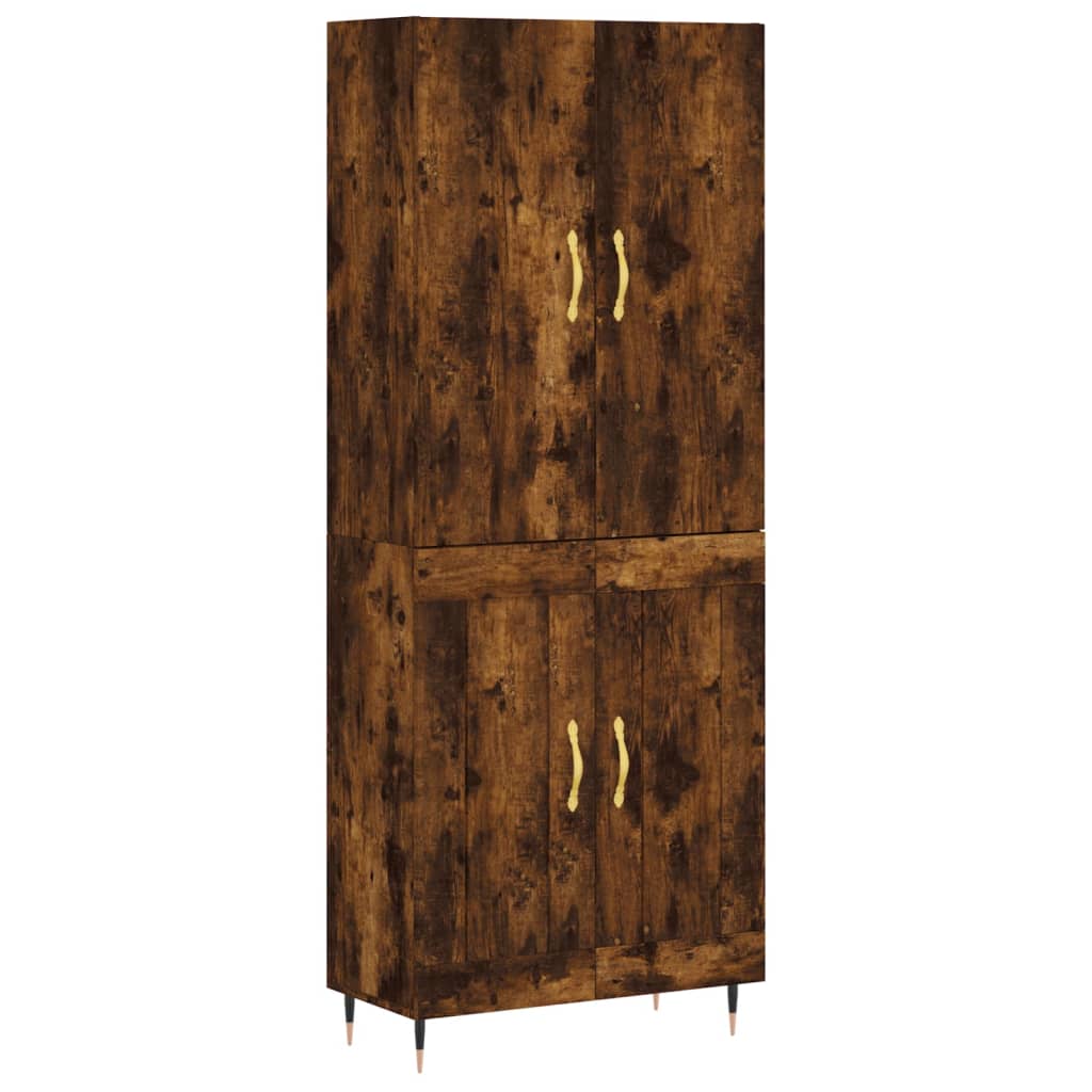 Hoge kast 69,5x34x180 cm bewerkt hout gerookt eikenkleurig is nu te koop bij PeponiXL, paradijselijk wonen!