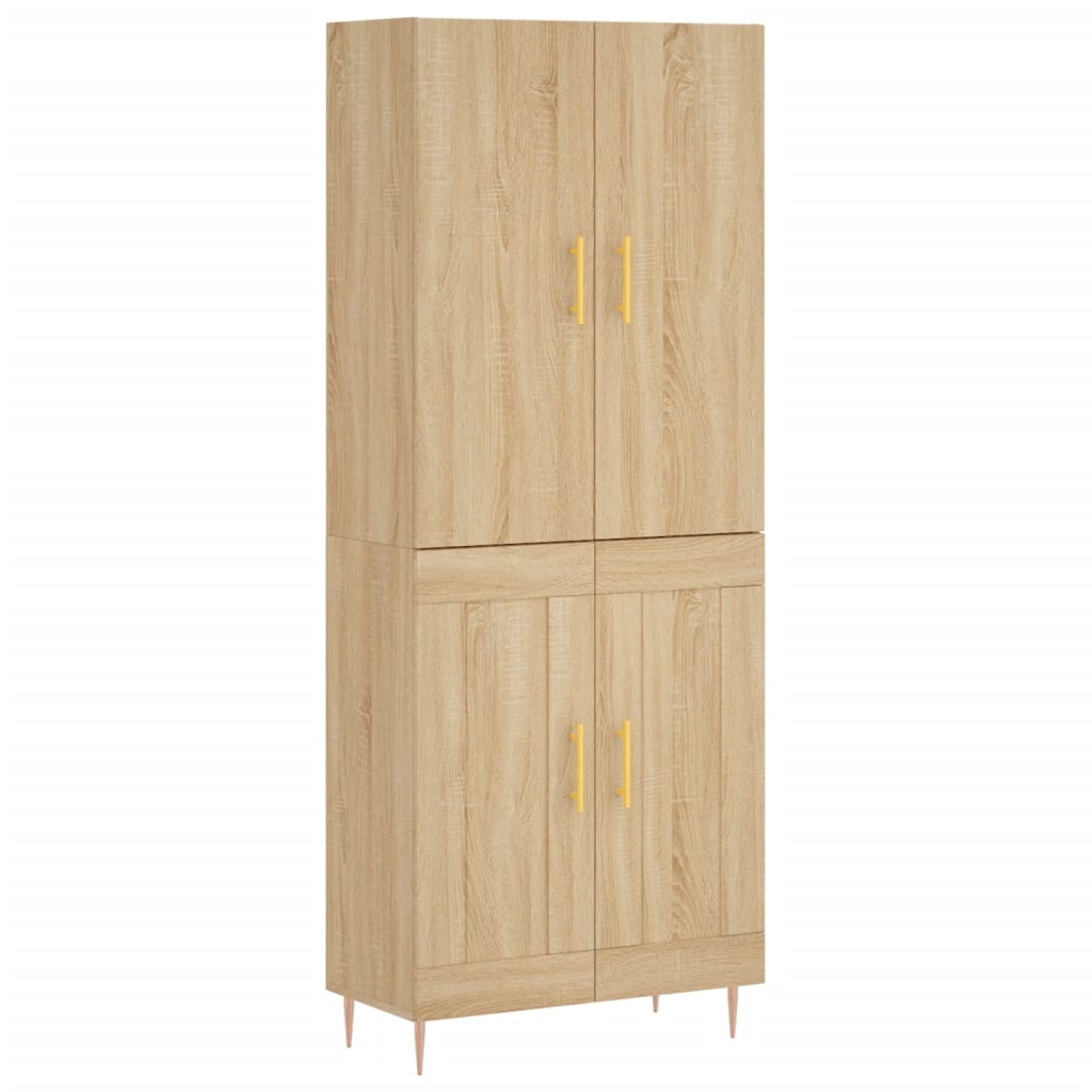 Hoge kast 69,5x34x180 cm bewerkt hout sonoma eikenkleurig is nu te koop bij PeponiXL, paradijselijk wonen!