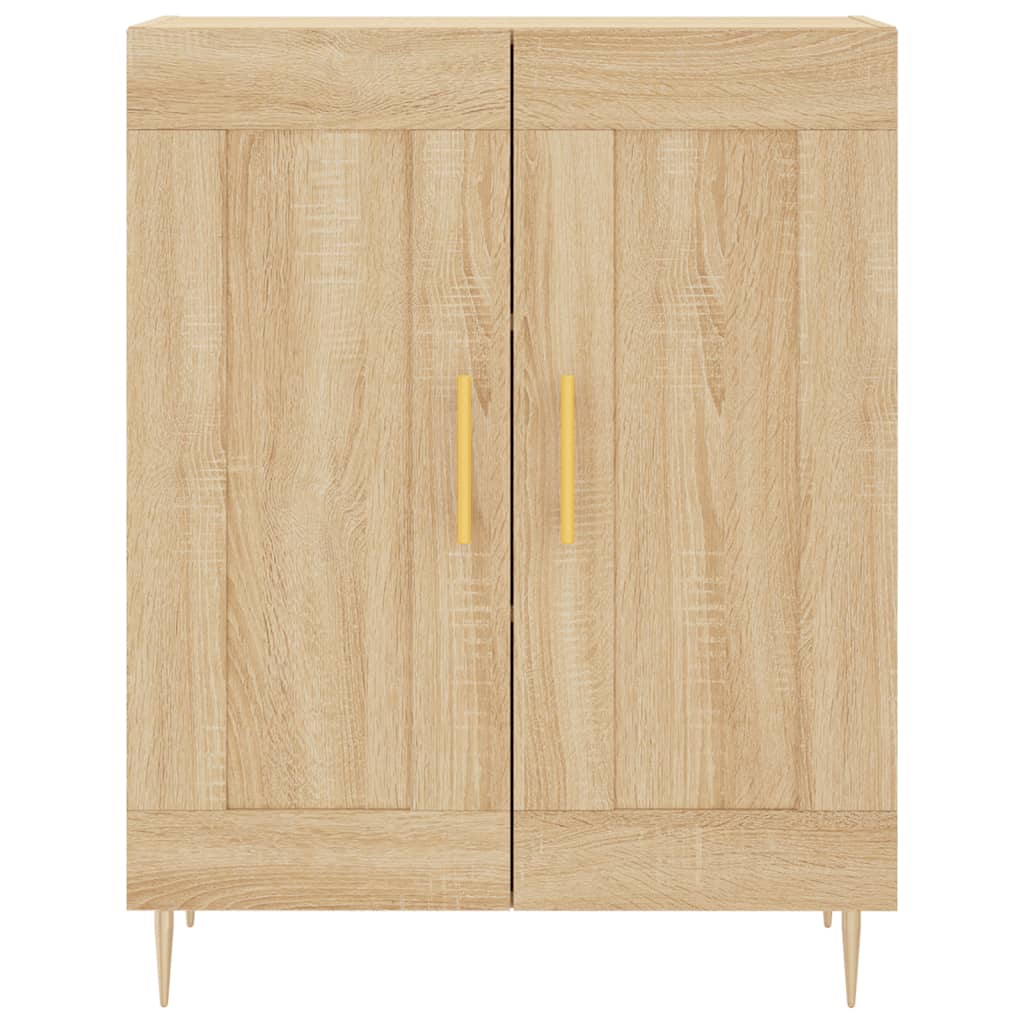 Hoge kast 69,5x34x180 cm bewerkt hout sonoma eikenkleurig is nu te koop bij PeponiXL, paradijselijk wonen!