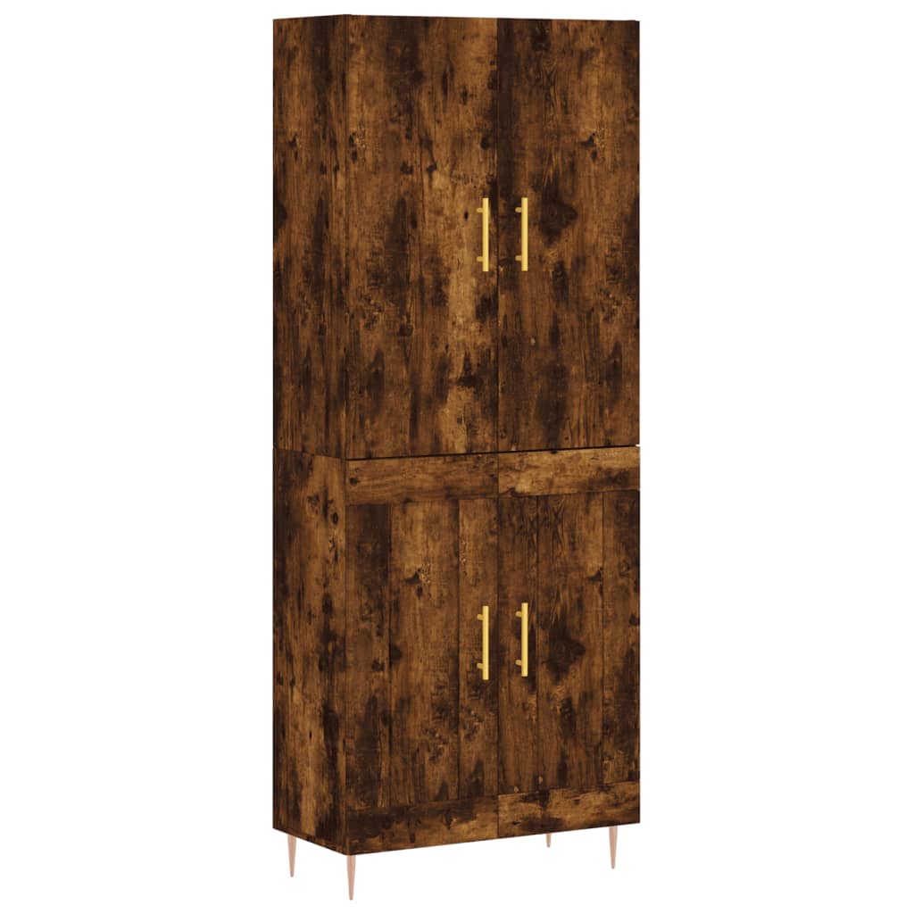 Hoge kast 69,5x34x180 cm bewerkt hout gerookt eikenkleurig is nu te koop bij PeponiXL, paradijselijk wonen!