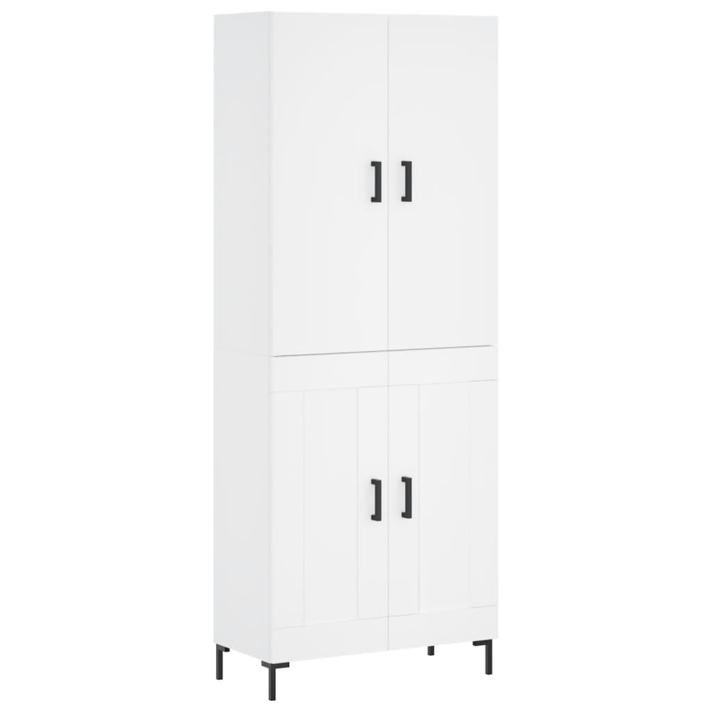 Hoge kast 69,5x34x180 cm bewerkt hout wit is nu te koop bij PeponiXL, paradijselijk wonen!