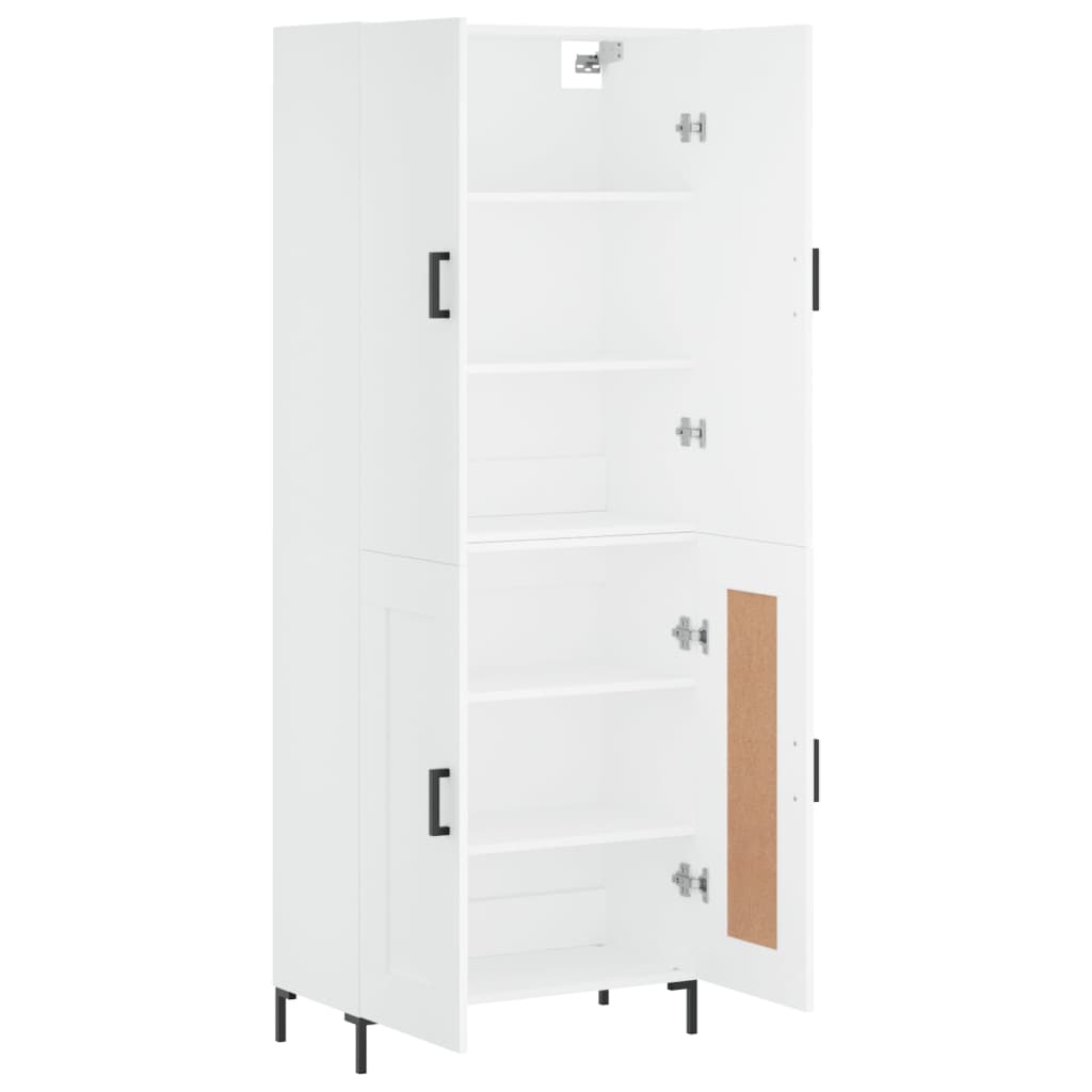 Hoge kast 69,5x34x180 cm bewerkt hout wit is nu te koop bij PeponiXL, paradijselijk wonen!