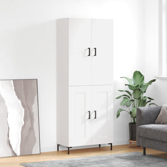 Hoge kast 69,5x34x180 cm bewerkt hout wit is nu te koop bij PeponiXL, paradijselijk wonen!