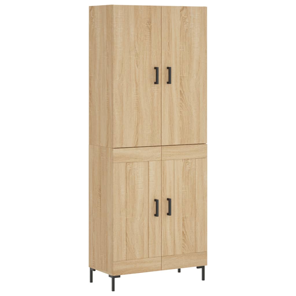 Hoge kast 69,5x34x180 cm bewerkt hout sonoma eikenkleurig is nu te koop bij PeponiXL, paradijselijk wonen!