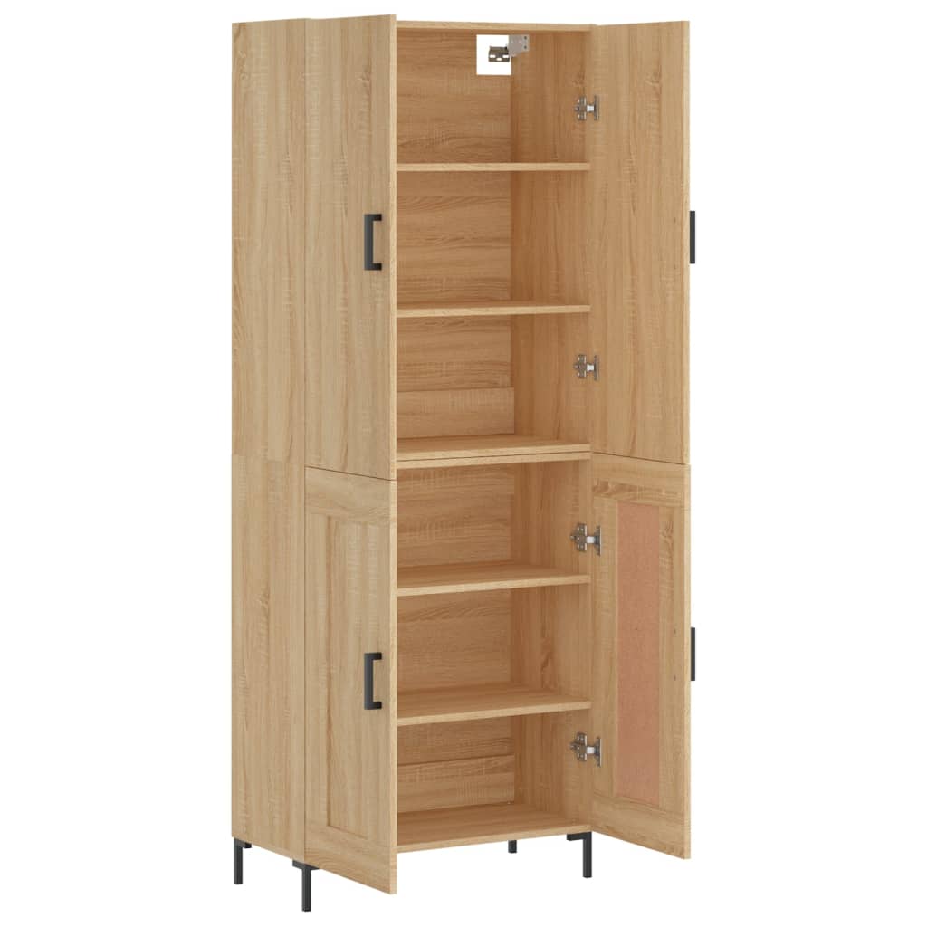 Hoge kast 69,5x34x180 cm bewerkt hout sonoma eikenkleurig is nu te koop bij PeponiXL, paradijselijk wonen!