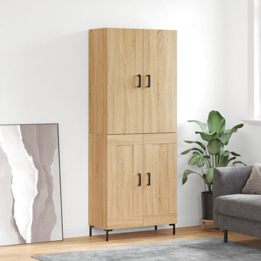 Hoge kast 69,5x34x180 cm bewerkt hout sonoma eikenkleurig is nu te koop bij PeponiXL, paradijselijk wonen!
