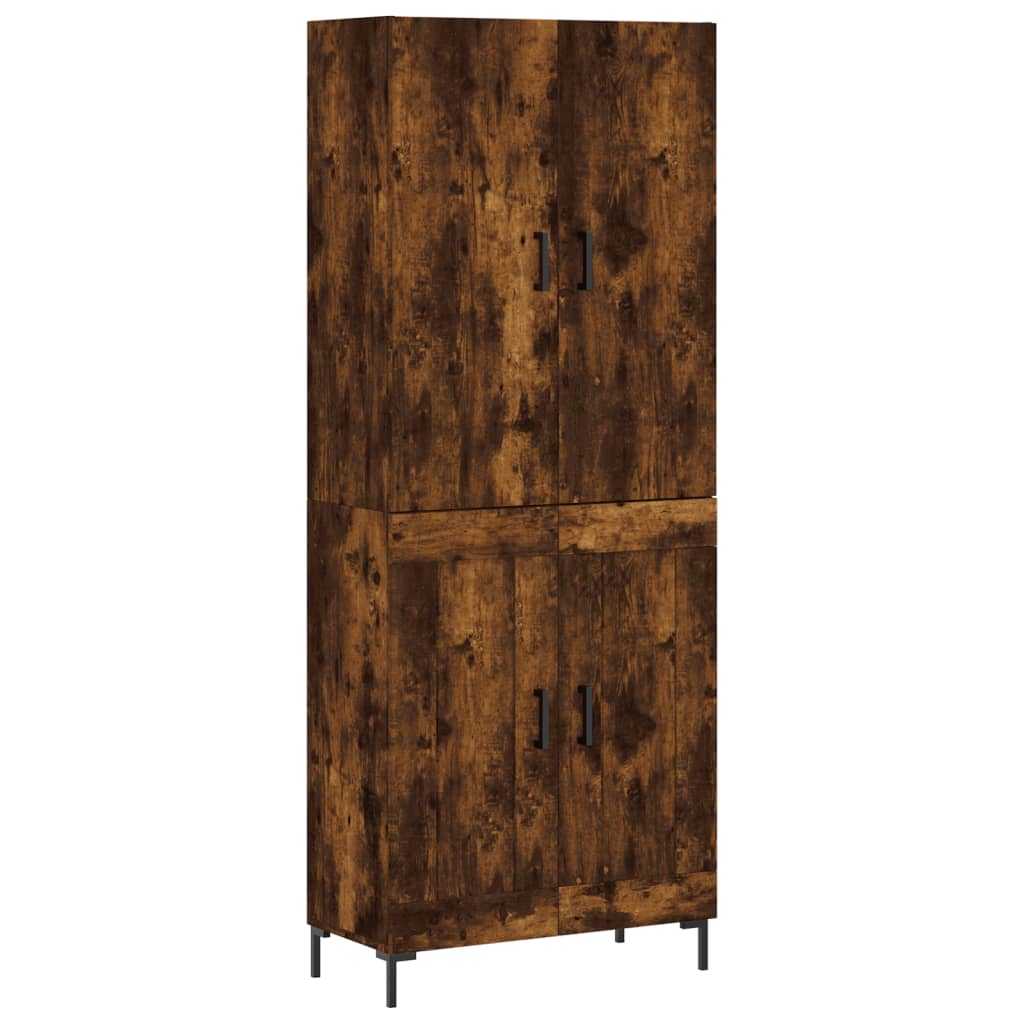 Hoge kast 69,5x34x180 cm bewerkt hout gerookt eikenkleurig is nu te koop bij PeponiXL, paradijselijk wonen!