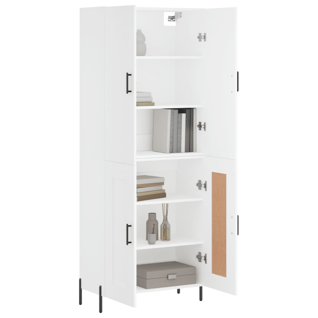 Hoge kast 69,5x34x180 cm bewerkt hout wit is nu te koop bij PeponiXL, paradijselijk wonen!