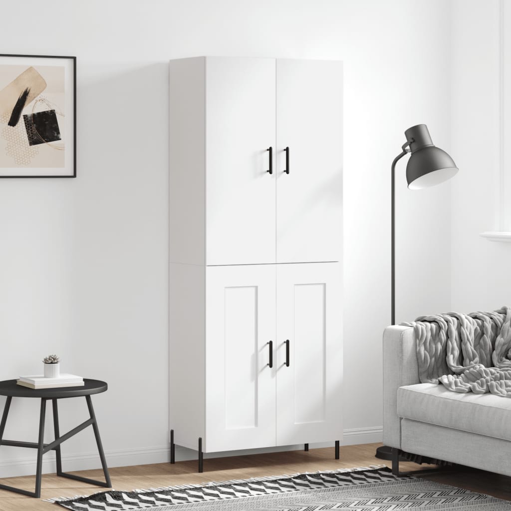 Hoge kast 69,5x34x180 cm bewerkt hout wit is nu te koop bij PeponiXL, paradijselijk wonen!