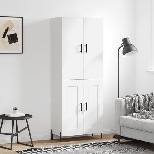 Hoge kast 69,5x34x180 cm bewerkt hout wit is nu te koop bij PeponiXL, paradijselijk wonen!