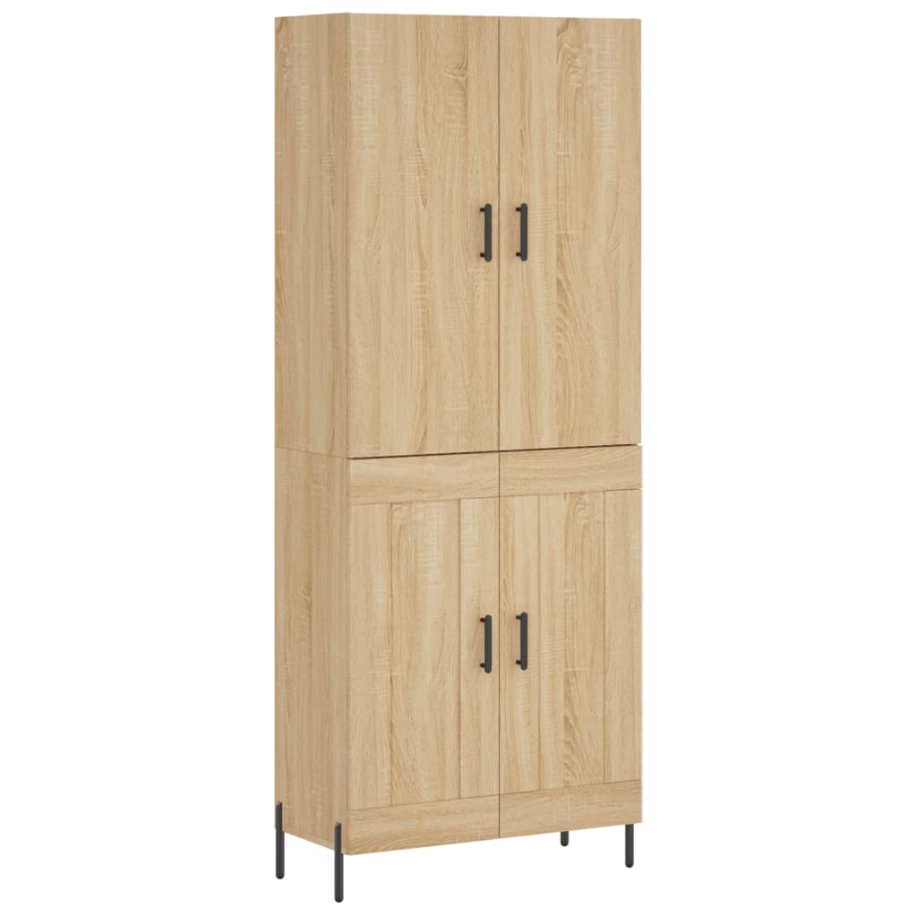 Hoge kast 69,5x34x180 cm bewerkt hout sonoma eikenkleurig is nu te koop bij PeponiXL, paradijselijk wonen!