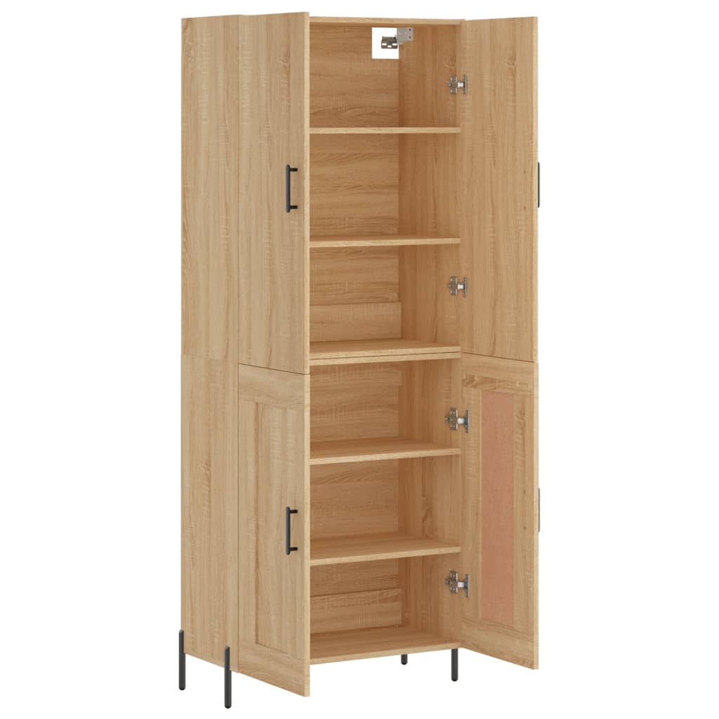 Hoge kast 69,5x34x180 cm bewerkt hout sonoma eikenkleurig is nu te koop bij PeponiXL, paradijselijk wonen!