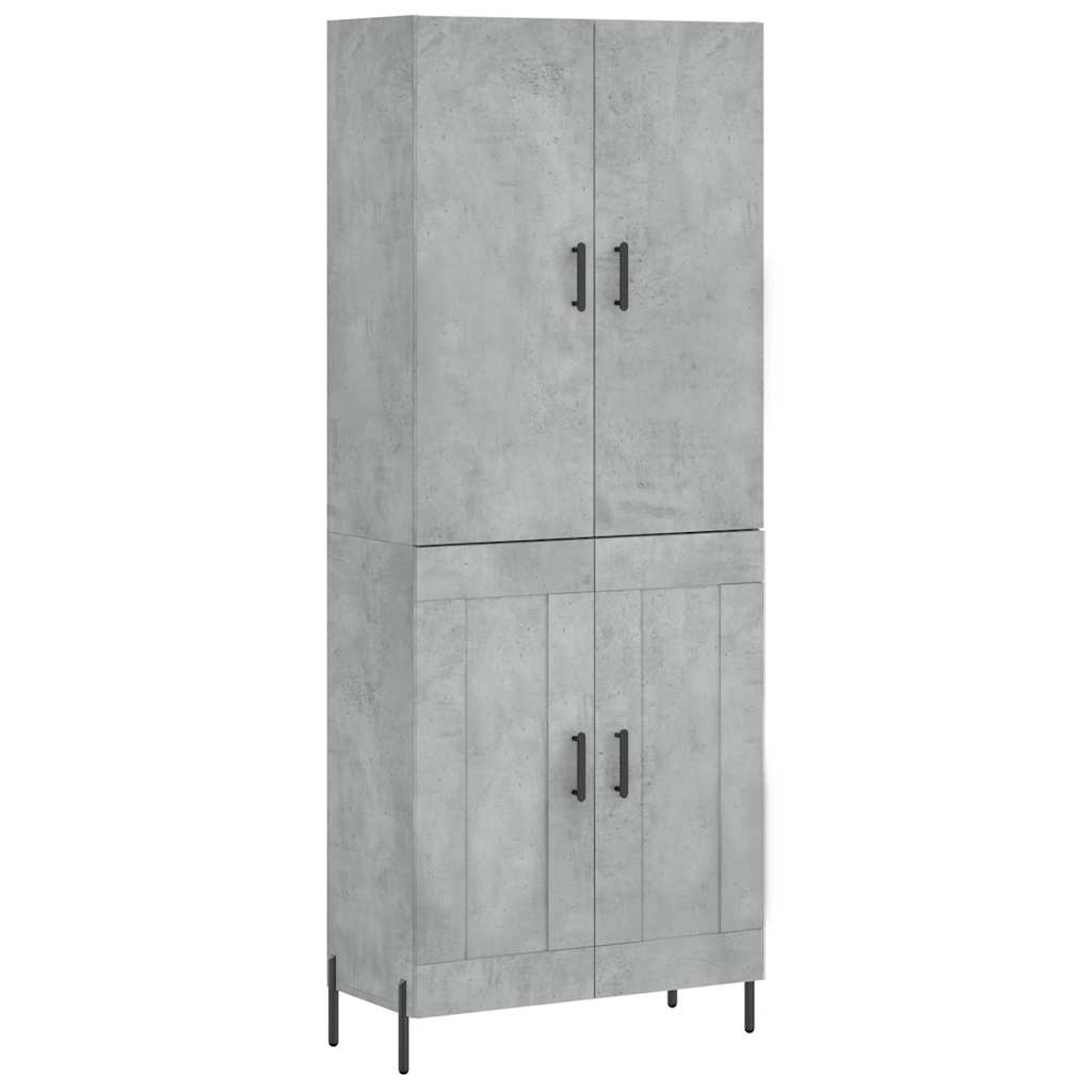 Hoge kast 69,5x34x180 cm bewerkt hout betongrijs is nu te koop bij PeponiXL, paradijselijk wonen!