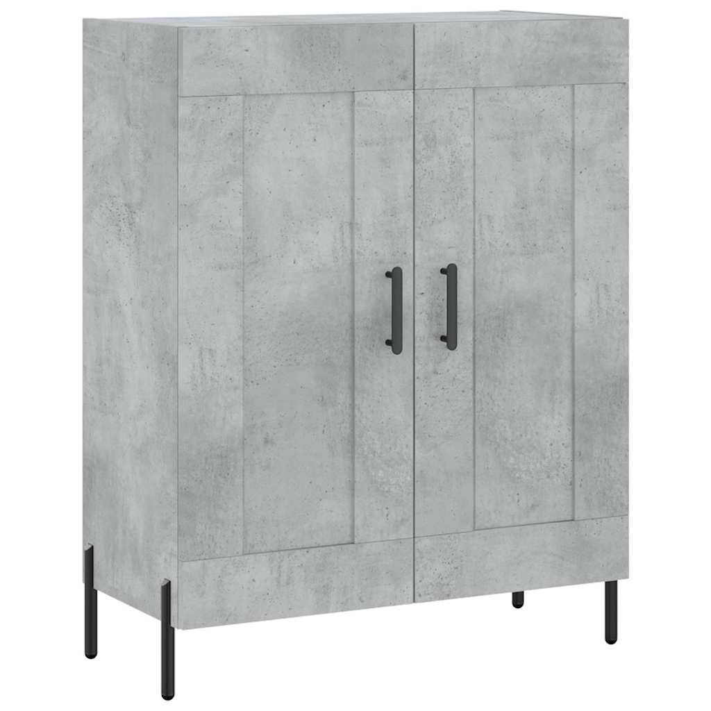 Hoge kast 69,5x34x180 cm bewerkt hout betongrijs is nu te koop bij PeponiXL, paradijselijk wonen!