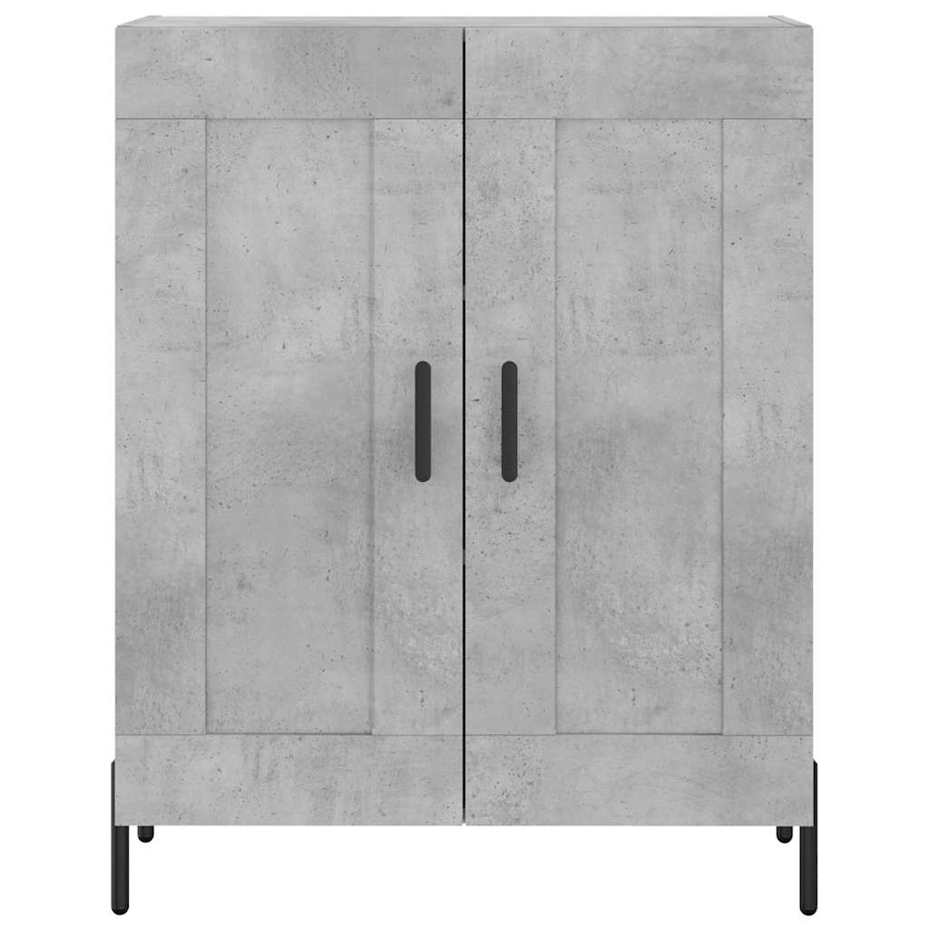 Hoge kast 69,5x34x180 cm bewerkt hout betongrijs is nu te koop bij PeponiXL, paradijselijk wonen!