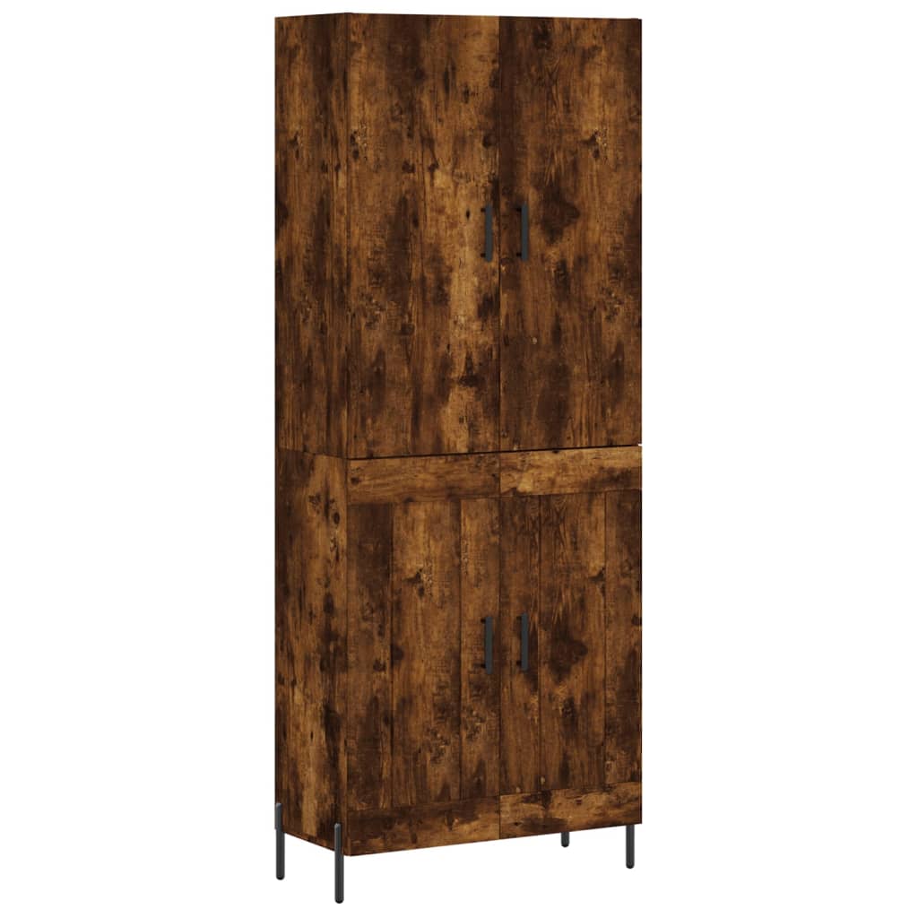 Hoge kast 69,5x34x180 cm bewerkt hout gerookt eikenkleurig is nu te koop bij PeponiXL, paradijselijk wonen!