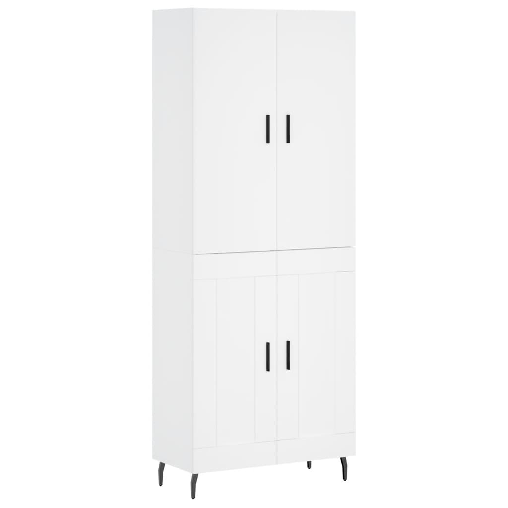 Hoge kast 69,5x34x180 cm bewerkt hout wit is nu te koop bij PeponiXL, paradijselijk wonen!